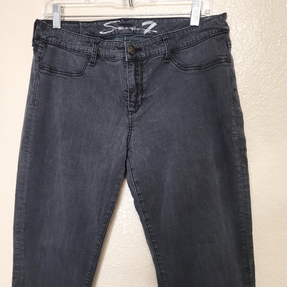 Seven7 Women Charcoal Black Jean Size 32 - Picture 2 of 8